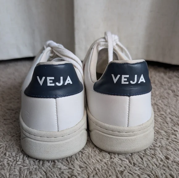Veja V-12 Leather Men's White Sneakers Marsala Nautico Size 10.5 - Picture 4 of 10
